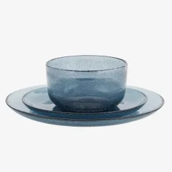 Madam Stoltz - Middagstallerken Genbrugsglas H: 2,5 �: 26 cm. Bl�