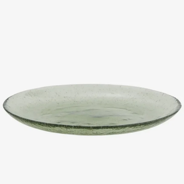 Madam Stoltz - Middagstallerken Genbrugsglas H: 2,5 �: 26 cm. Gr�n