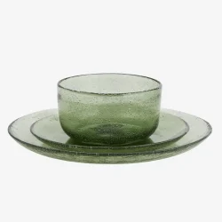 Madam Stoltz - Middagstallerken Genbrugsglas H: 2,5 �: 26 cm. Gr�n