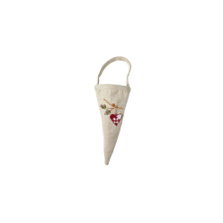 Speedtsberg - Krmmerhus i bomuld m. Broderi 8x16cm, Natur