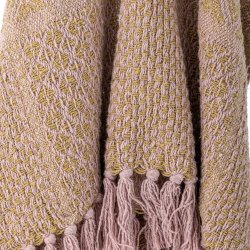 Bloomingville Rodion plaid, rosa, genanvendt bomuld. 