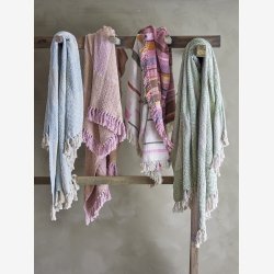 Bloomingville Rodion plaid bl, genanvendt bomuld. 