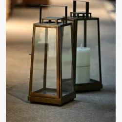 Chic Antique - Lanterne, H40/L16/B17 cm antique messing