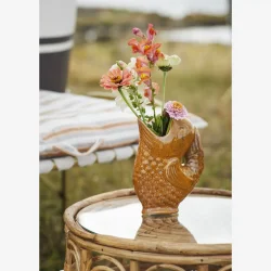 Madam Stoltz - Vase Fisk stentj Orange H: 23,5 cm.