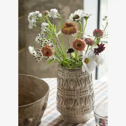 Madam Stoltz - Vase stentj Beige D: 13,5 : 20 cm.