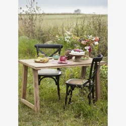 Madam Stoltz - Servietholder jern/mango messing look 19x19x13 cm.