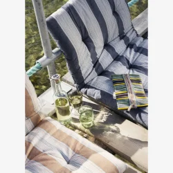 Madam Stoltz - Stribede bomuldsmadras Bl�, hvid, gr� 60x100cm