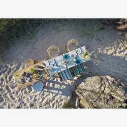 Madam Stoltz - Glasfad Fiskeform Bl� 18 cm.