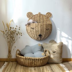 OH - Vg kurv m/Bamseansigt 28x31cm Sgrs