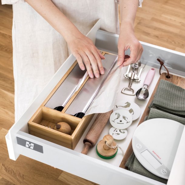 OH - Folieskrer dobbelt til 2 ruller i bambus 40 x 13,5 x 5,5 cm