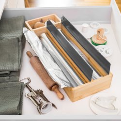 OH - Folieskrer dobbelt til 2 ruller i bambus 40 x 13,5 x 5,5 cm