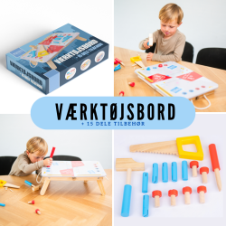 Vrktjsbord i tr m/15 tilbehrsdele