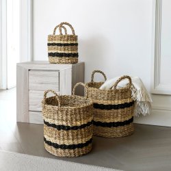 My Cozy House - Runde Kurve i sgrs m/Striber &amp; Hanke : 30 - : 26 - : 20 cm. - St m/3 stk. 