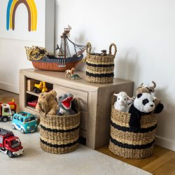 My Cozy House - Runde Kurve i sgrs m/Striber &amp; Hanke : 30 - : 26 - : 20 cm. - St m/3 stk. 