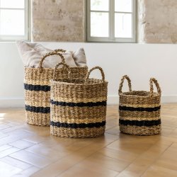 My Cozy House - Runde Kurve i sgrs m/Striber &amp; Hanke : 30 - : 26 - : 20 cm. - St m/3 stk. 