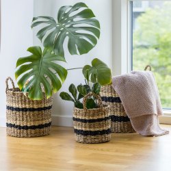 My Cozy House - Runde Kurve i sgrs m/Striber &amp; Hanke : 30 - : 26 - : 20 cm. - St m/3 stk. 