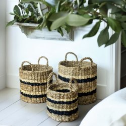 My Cozy House - Runde Kurve i sgrs m/Striber &amp; Hanke : 30 - : 26 - : 20 cm. - St m/3 stk. 