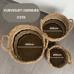 My Cozy House - Runde Kurve i sgrs m/Striber &amp; Hanke : 30 - : 26 - : 20 cm. - St m/3 stk. 