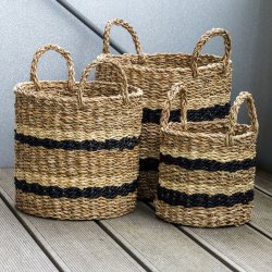 My Cozy House - Runde Kurve i sgrs m/Striber &amp; Hanke : 30 - : 26 - : 20 cm. - St m/3 stk. 