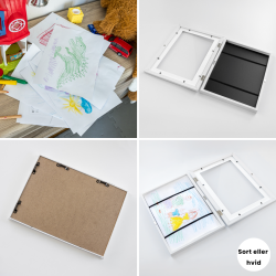 Ramme til A4 tegninger Sort eller Hvid 33 x 24,3 x 3 cm.