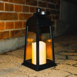 My Cozy House - Lanterne Batteri m/LED lys PP 14x14x31,5 cm. 