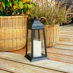 My Cozy House - Lanterne Batteri m/LED lys PP 14x14x31,5 cm. 