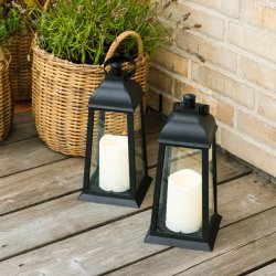 My Cozy House - Lanterne Batteri m/LED lys PP 14x14x31,5 cm. 