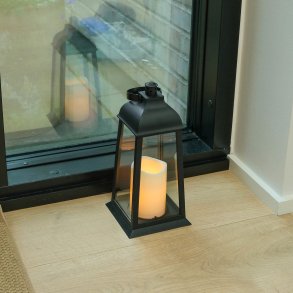 My Cozy House - Lanterne Batteri m/LED lys PP 14x14x31,5 cm. 