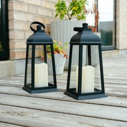 My Cozy House - Lanterne Batteri m/LED lys PP 14x14x31,5 cm. 