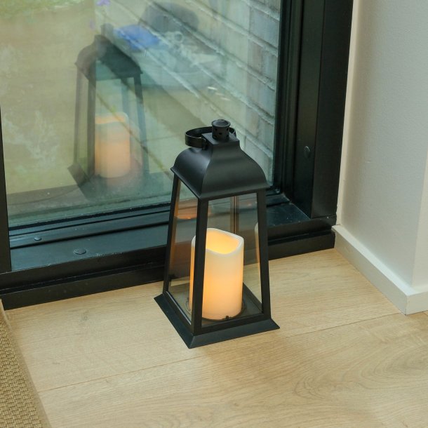 My Cozy House - Lanterne m/LED lys 14  14  31,5 cm.