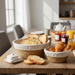 My Cozy House - Opbevarings- &amp; Br�dkurv m/stof S�t m/3 Stk. S�gr�s