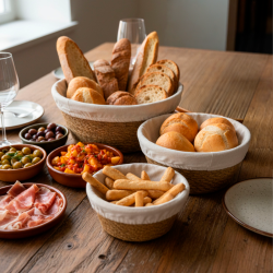 My Cozy House - Opbevarings- &amp; Br�dkurv m/stof S�t m/3 Stk. S�gr�s