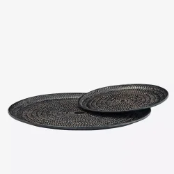 Madam Stoltz - Dekorationsfad m/hammerslede detaljer aluminium m/"Sort" finish