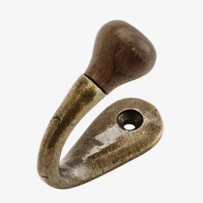 Madam Stoltz - Knage Messing look m/trknop Mangotr/Metal H: 5 cm. 