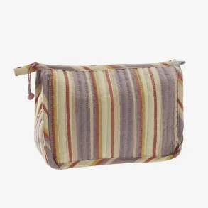 Madam Stoltz - Toilettaske Quilt Lilla/creme/rose/r�d 21x8x17 cm.