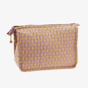 Madam Stoltz - Toilettaske Quilt Pink/gul 21x8x17 cm.