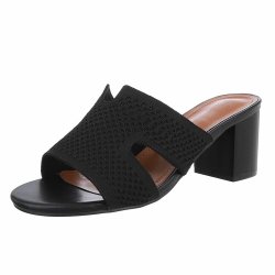 OLGA - Slip-In Sandal m/h�l Sort
