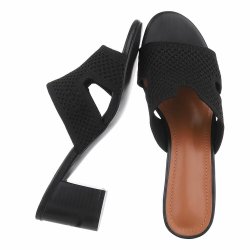 OLGA - Slip-In Sandal m/h�l Sort