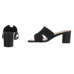 OLGA - Slip-In Sandal m/h�l Sort