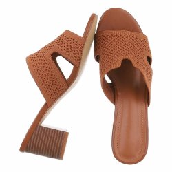 OLGA - Slip-In Sandal m/h�l Brun