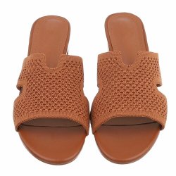 OLGA - Slip-In Sandal m/h�l Brun