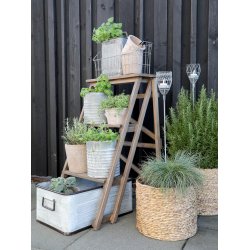 Chic Antique - Kasse m/hndtag, sort kant Jern/Zink 