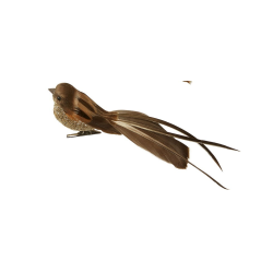 Speedtsberg - Fugl m. Klips og glimmer 17cm, Brun - flere varianter